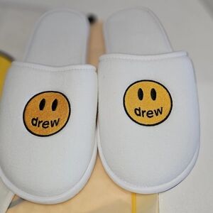 Drew Kids White and Gold Slippers